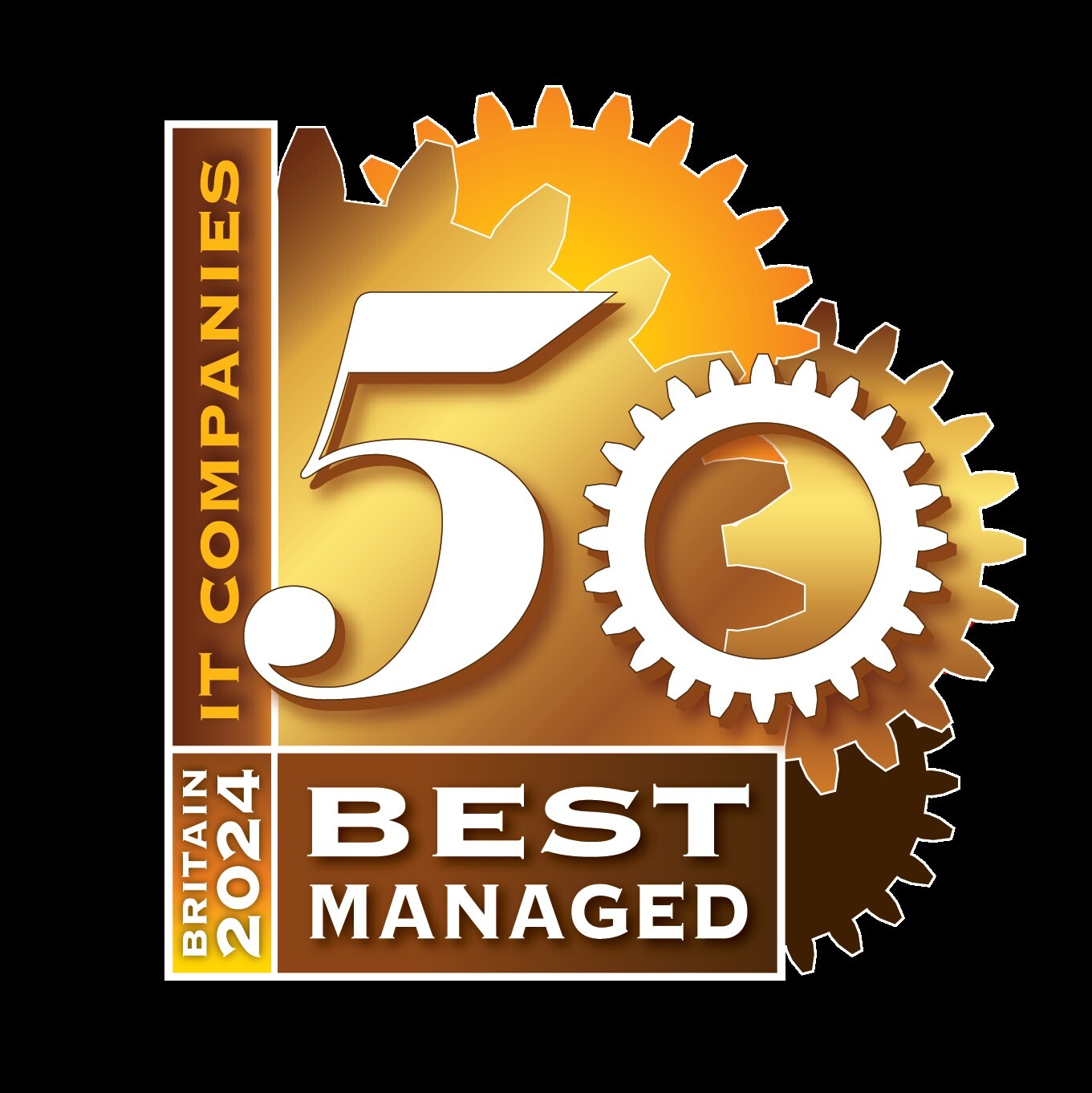 Britains 50 Best Managed IT Companies Award 2024 -awarded to The PC Support Group